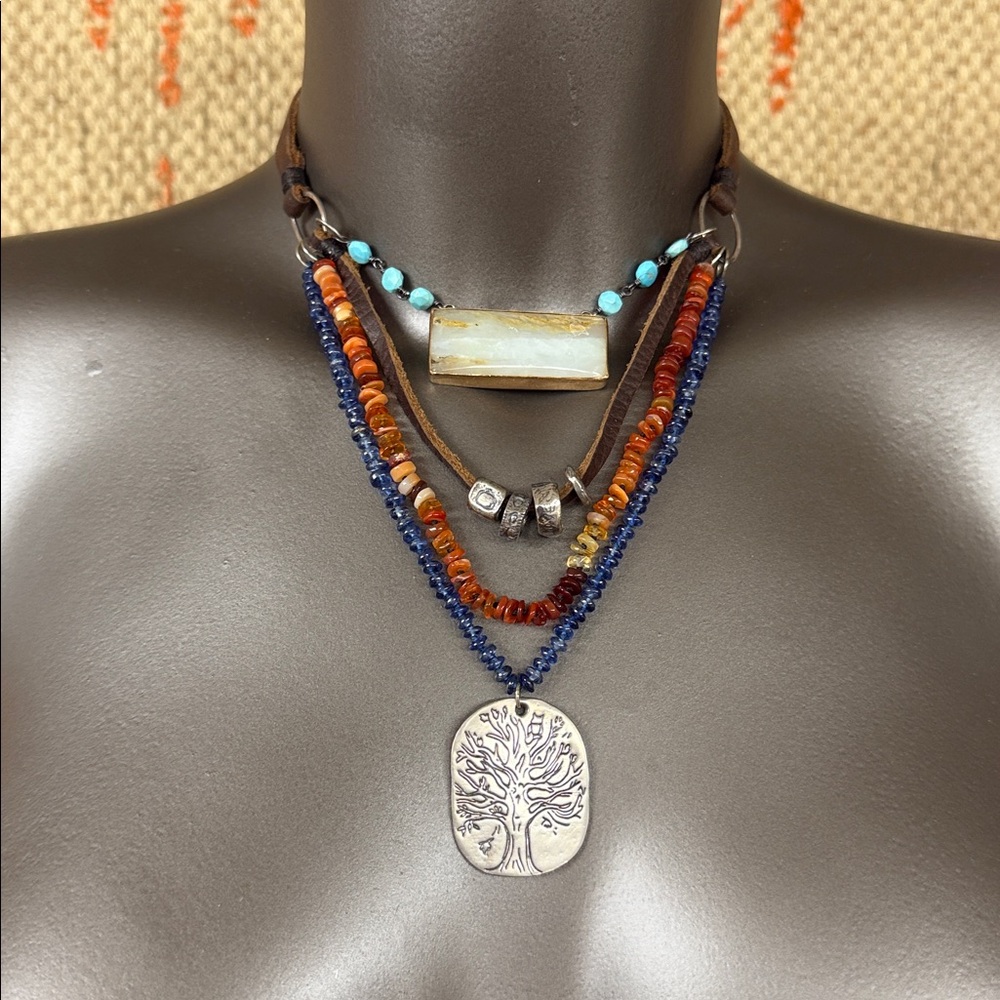 Jes MaHarry “Mountain Sunset” leather cord necklace. JM gift included.